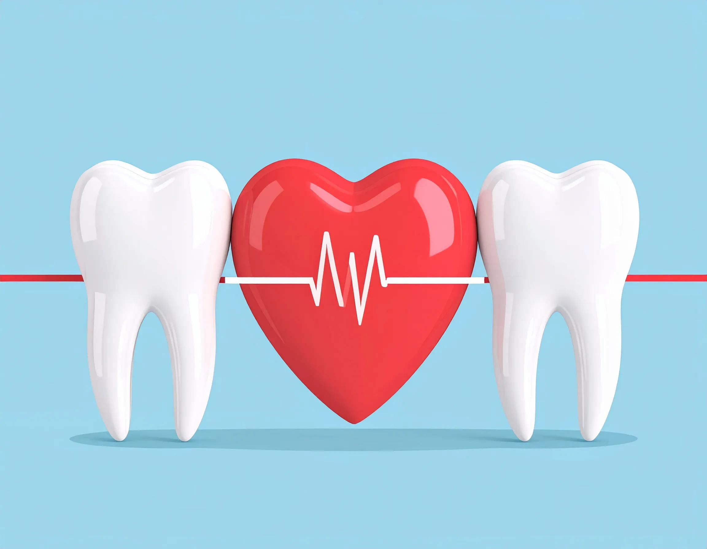 En illustration som visar kopplingen mellan tandhälsa och hjärtat.