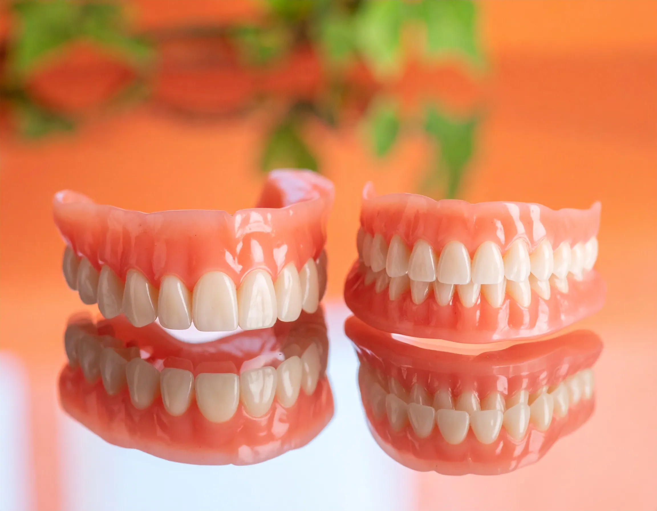 Bild på två tandproteser