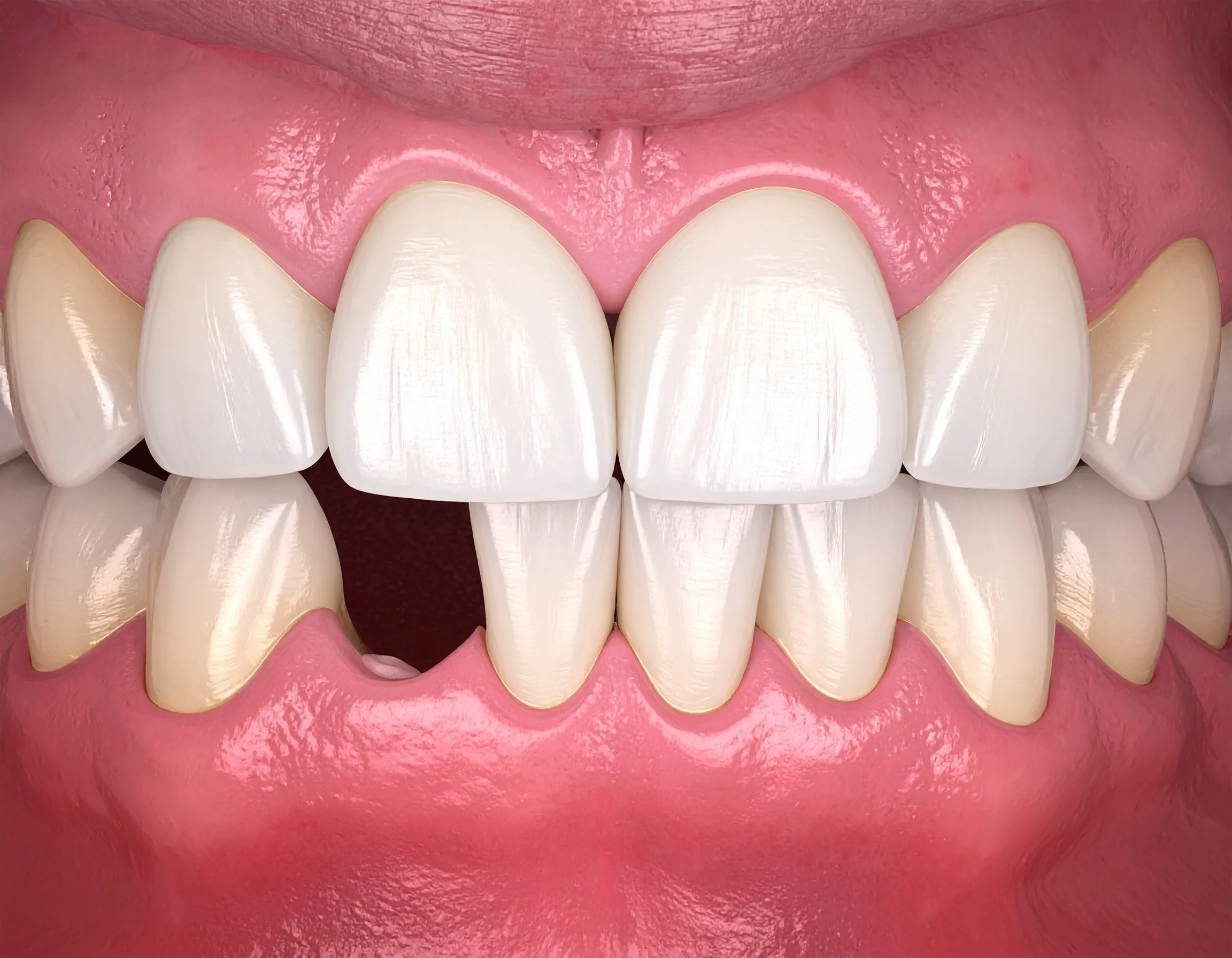 En illustration som visar en saknad tand