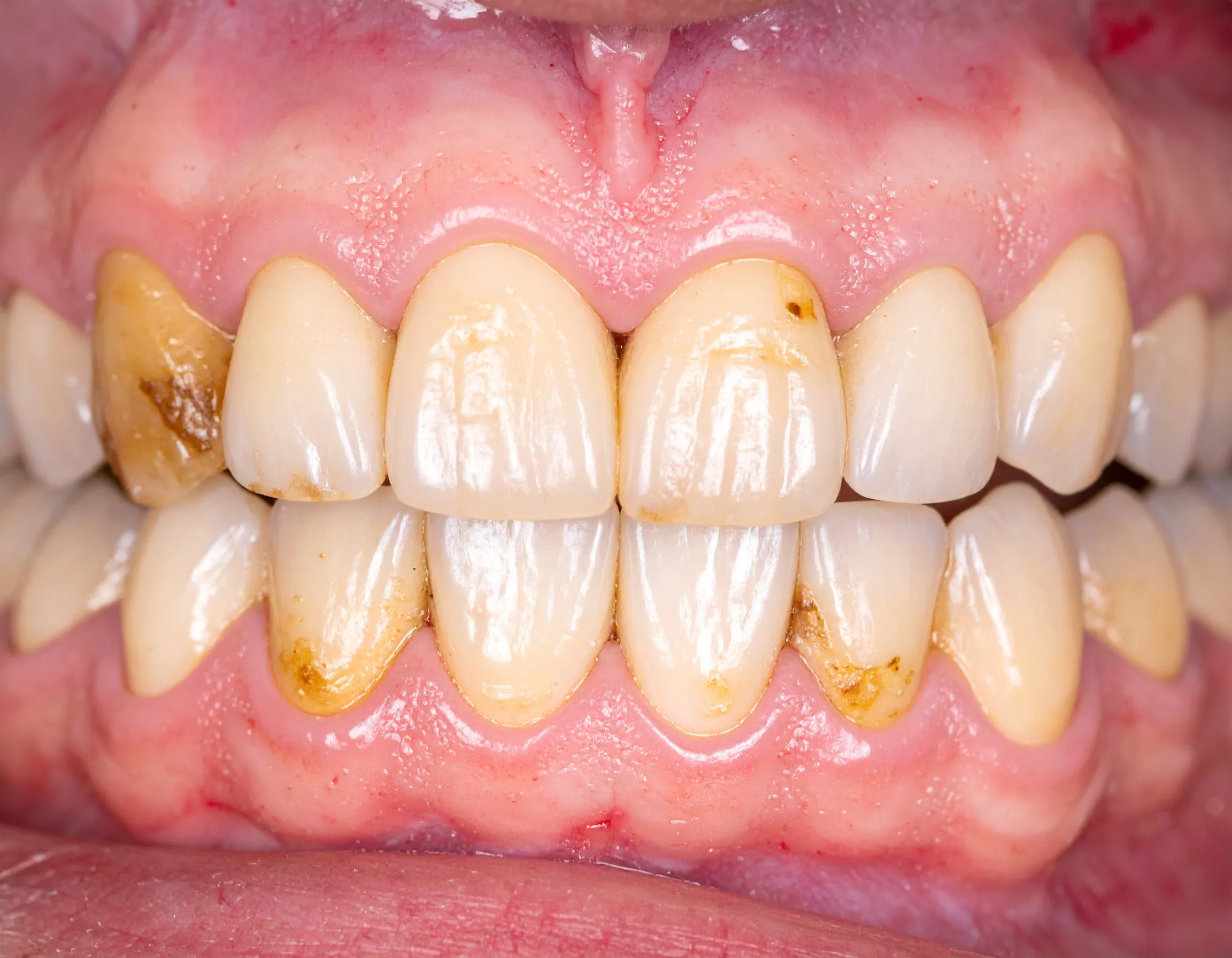 Tandsten som sitter på tänderna.