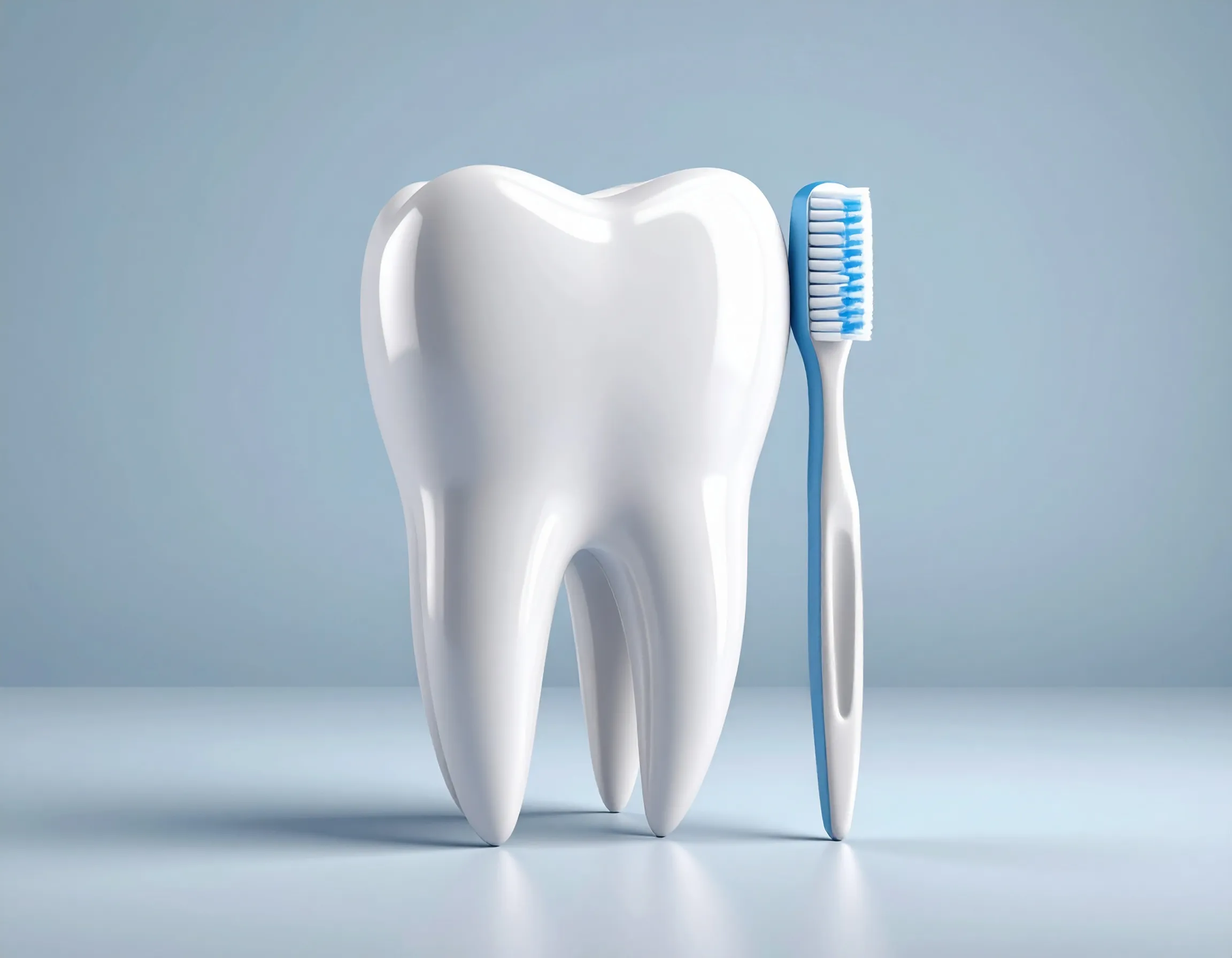 Illustration av en tandborste som står vertikalt och lutad mot en kindtand, redo att borsta med rätt teknik.